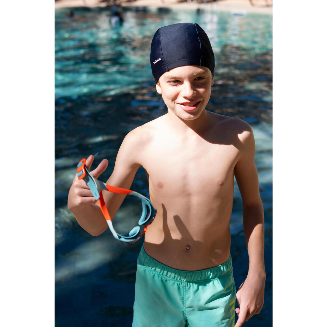 Bonnet de bain en maille - tissu uni - taille s