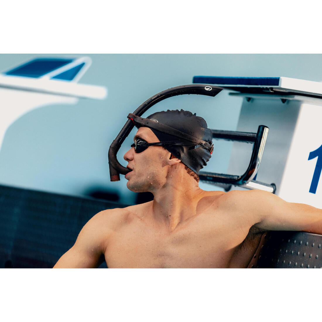 Tuba frontal de natation M/L - noir rouge
