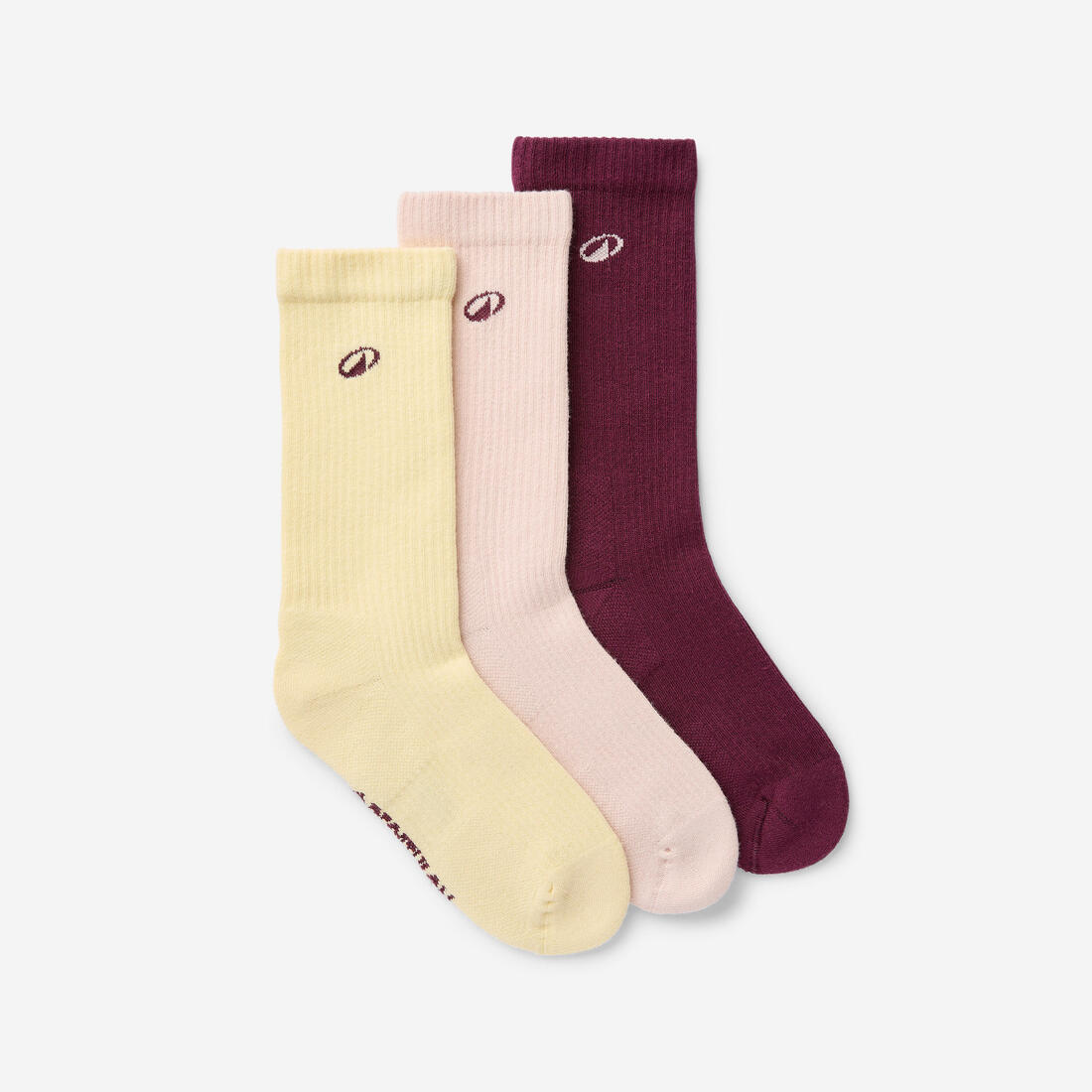 Chaussettes mi-mollet, Elementals, bordeaux rose et, lot de 3