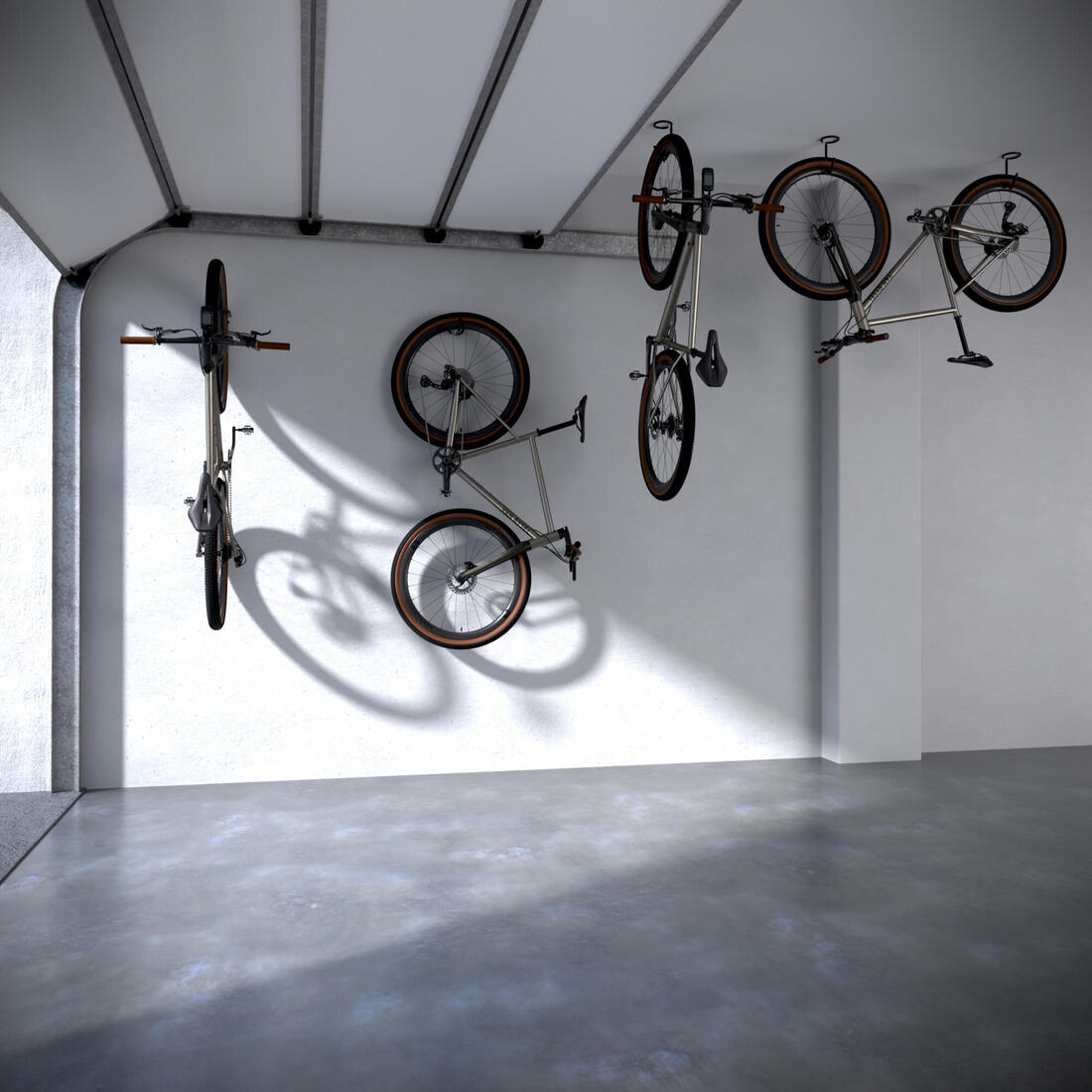 Support velo mural et plafond noir