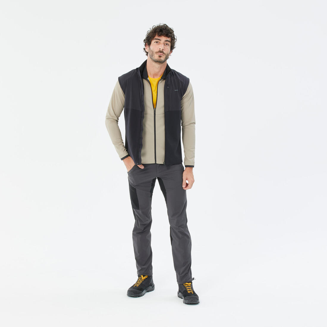 Polaire de randonnée montagne homme, MH500 Light full zip