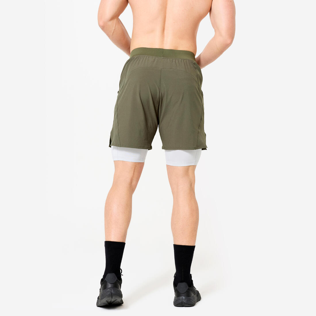 Short de fitness 2 en 1 collection respirant poche zippée homme