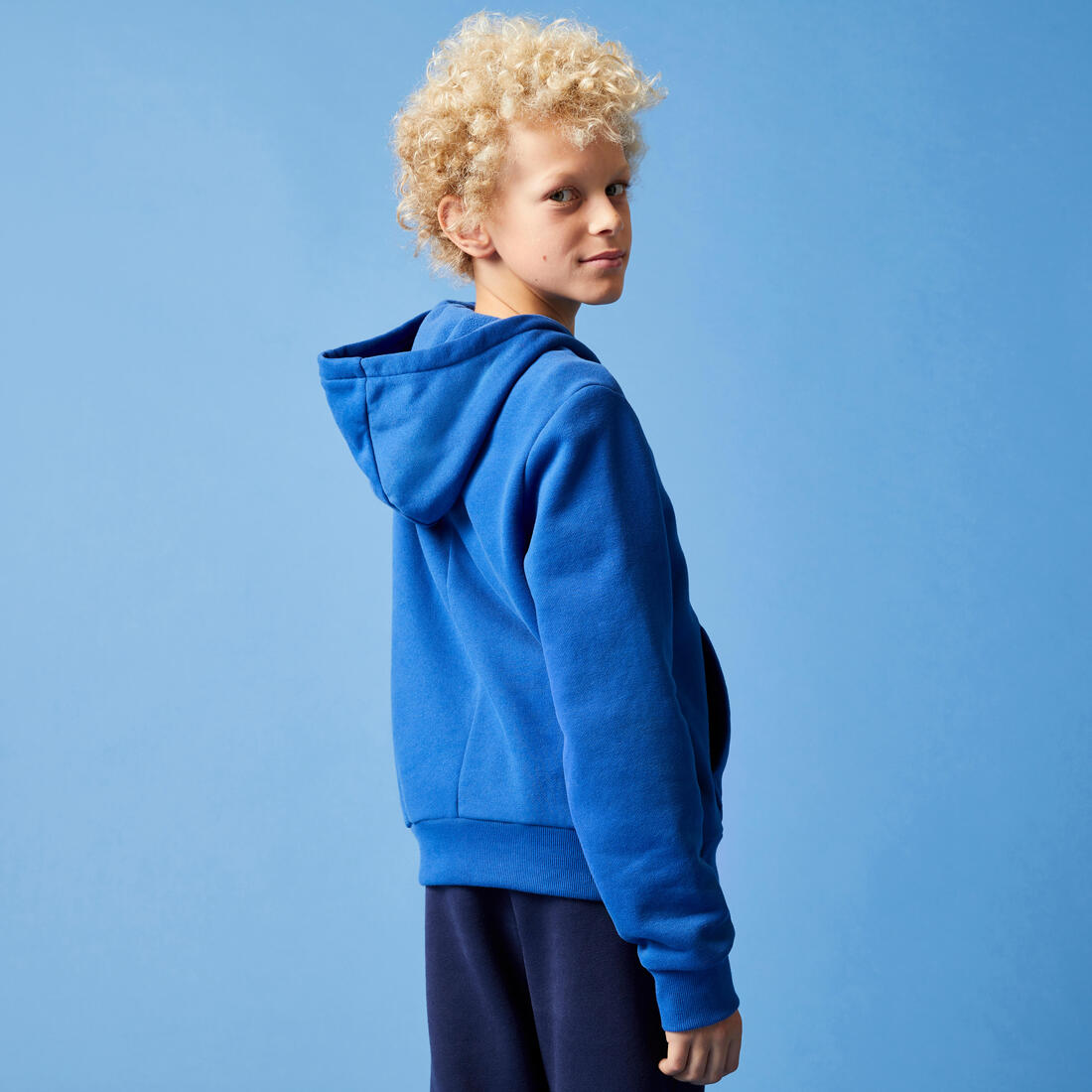 Sweat à capuche coton enfant - noir imprimé