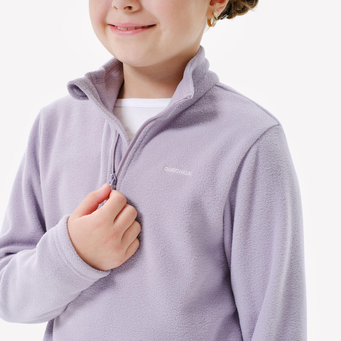 Polaire de randonnée enfant 7-15 ans, MH100 demi zip