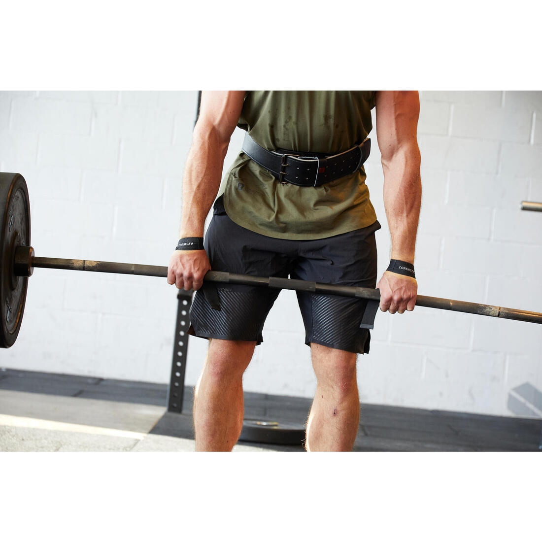 Ceinture lombaire de musculation en cuir - noire