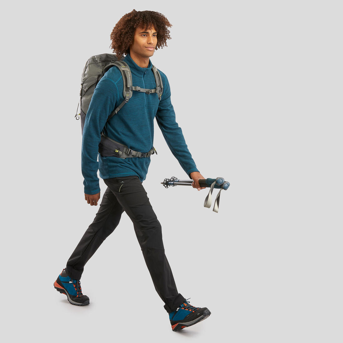 Polaire de randonnée montagne homme, MH100 demi zip