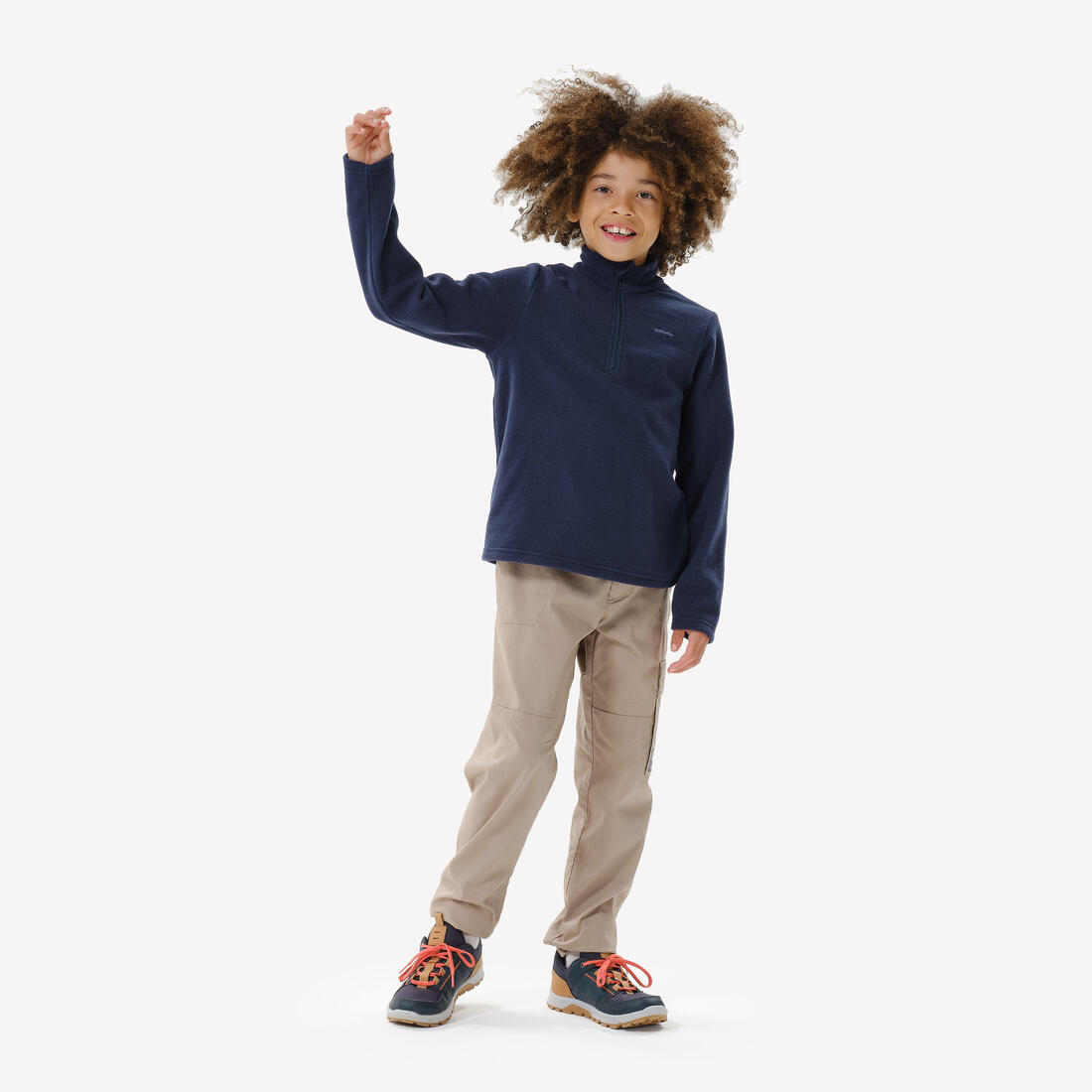 Polaire de randonnée enfant 7-15 ans, MH100 demi zip
