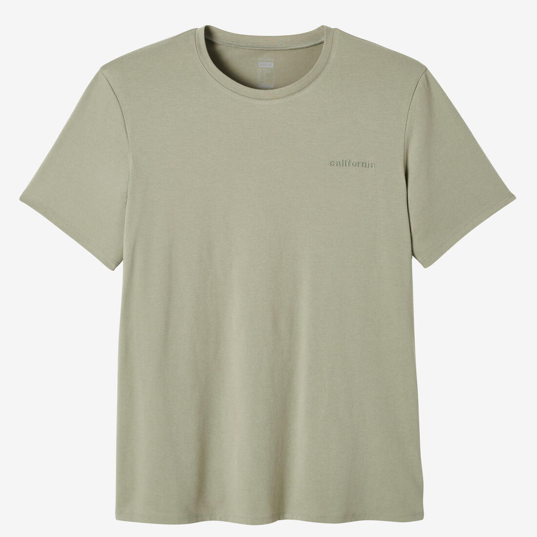 T-shirt fitness manches courtes slim coton col rond homme blanc a imprimé