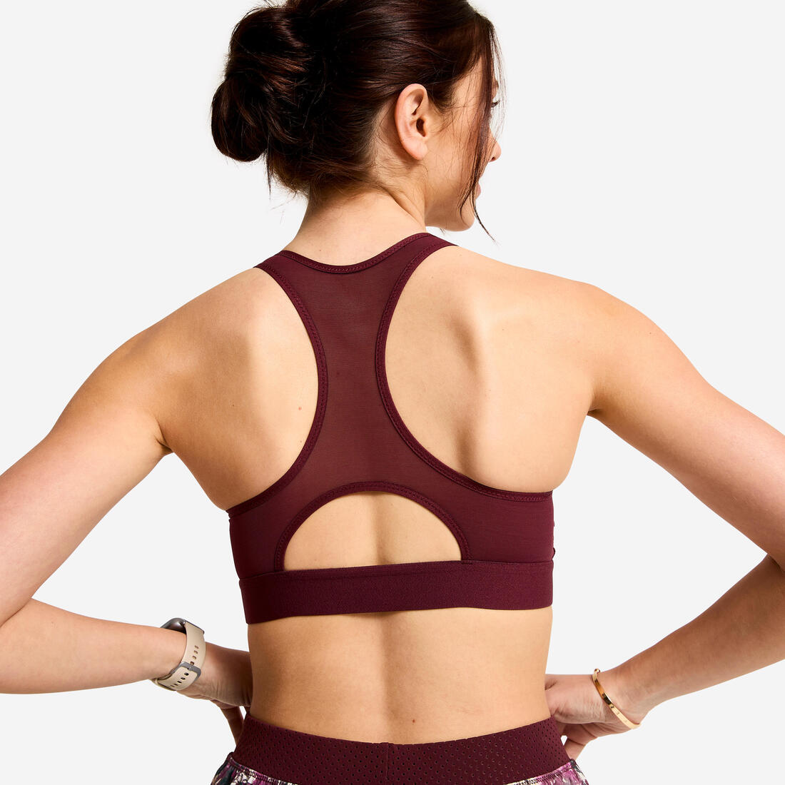 Brassière côtelée zippée maintien modéré Femme