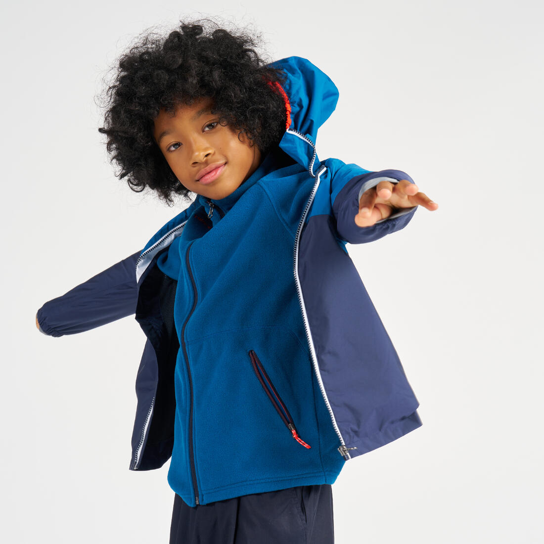 Veste imperméable et coupe vent de voile enfant, 100 navy