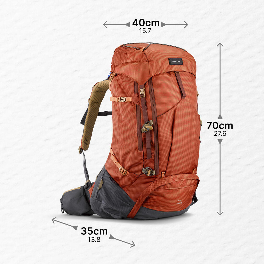 Sac à dos de trekking homme 60+10l - mt500 air