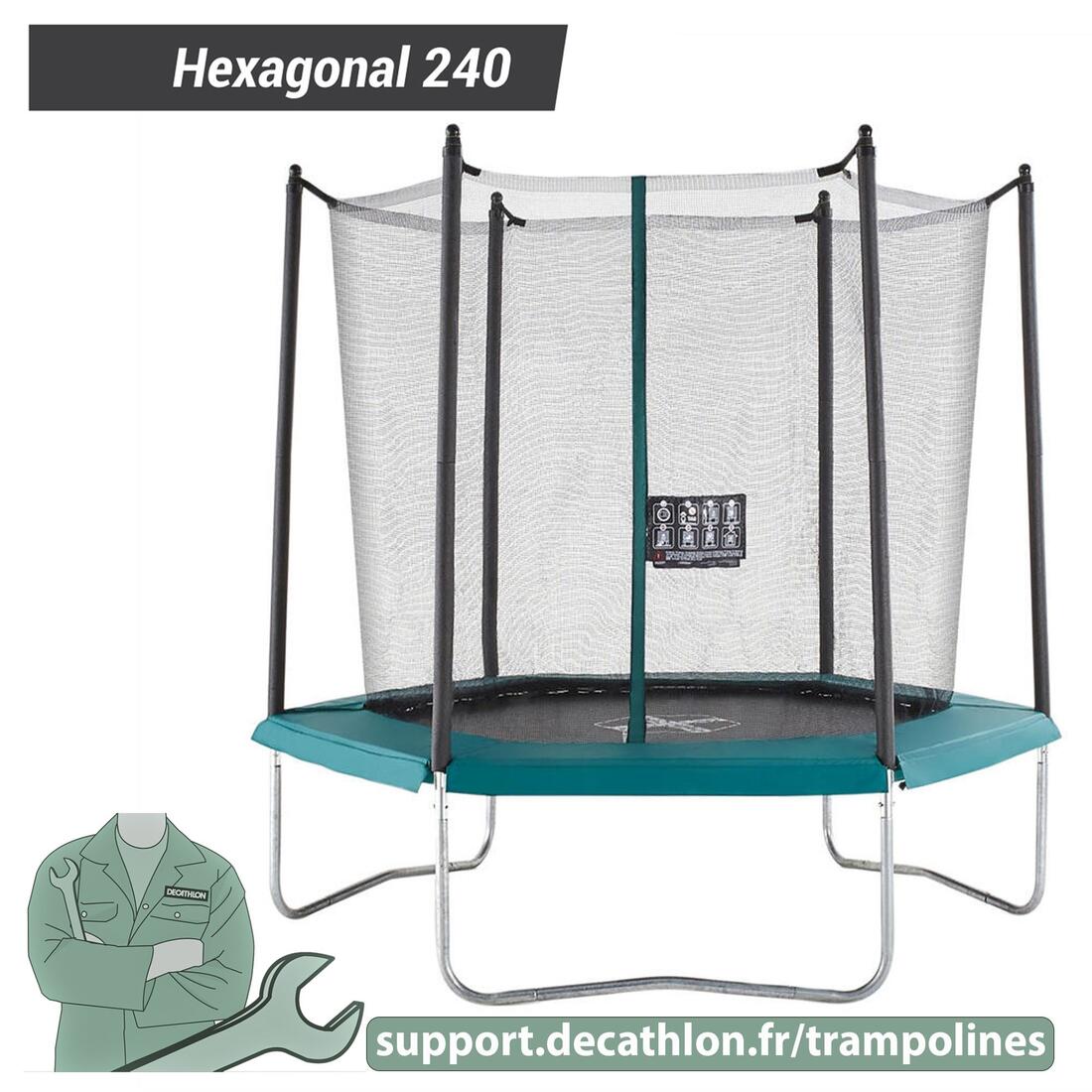 Tube mousse protection poteau 79 cm, pièce détachée trampoline, Hexagonal 240 V1