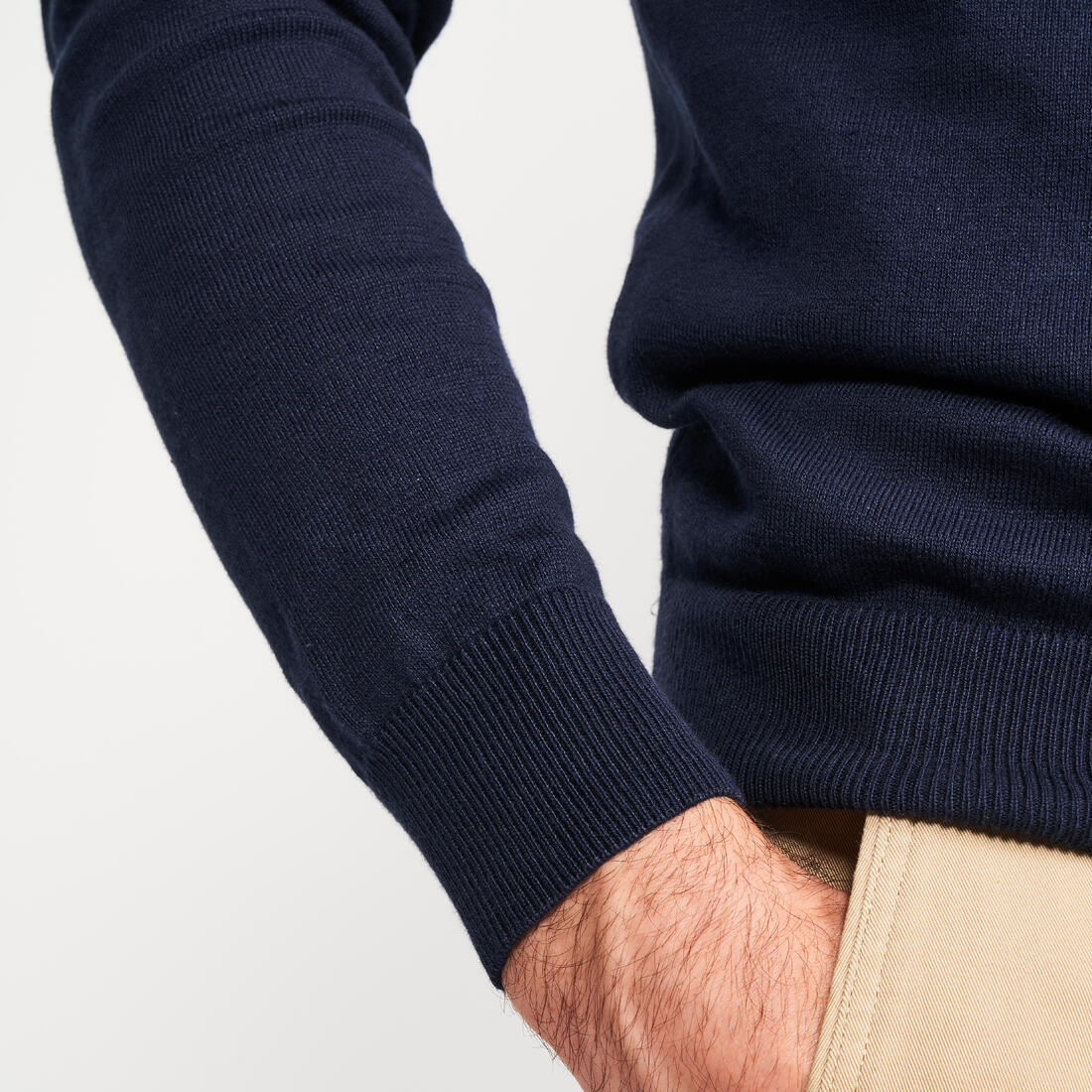 Pull de golf coton col V homme, MW100