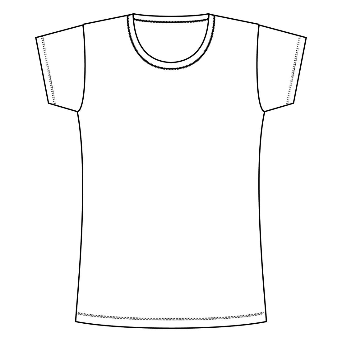 T-shirt fitness manches courtes droit coton col rond femme gris