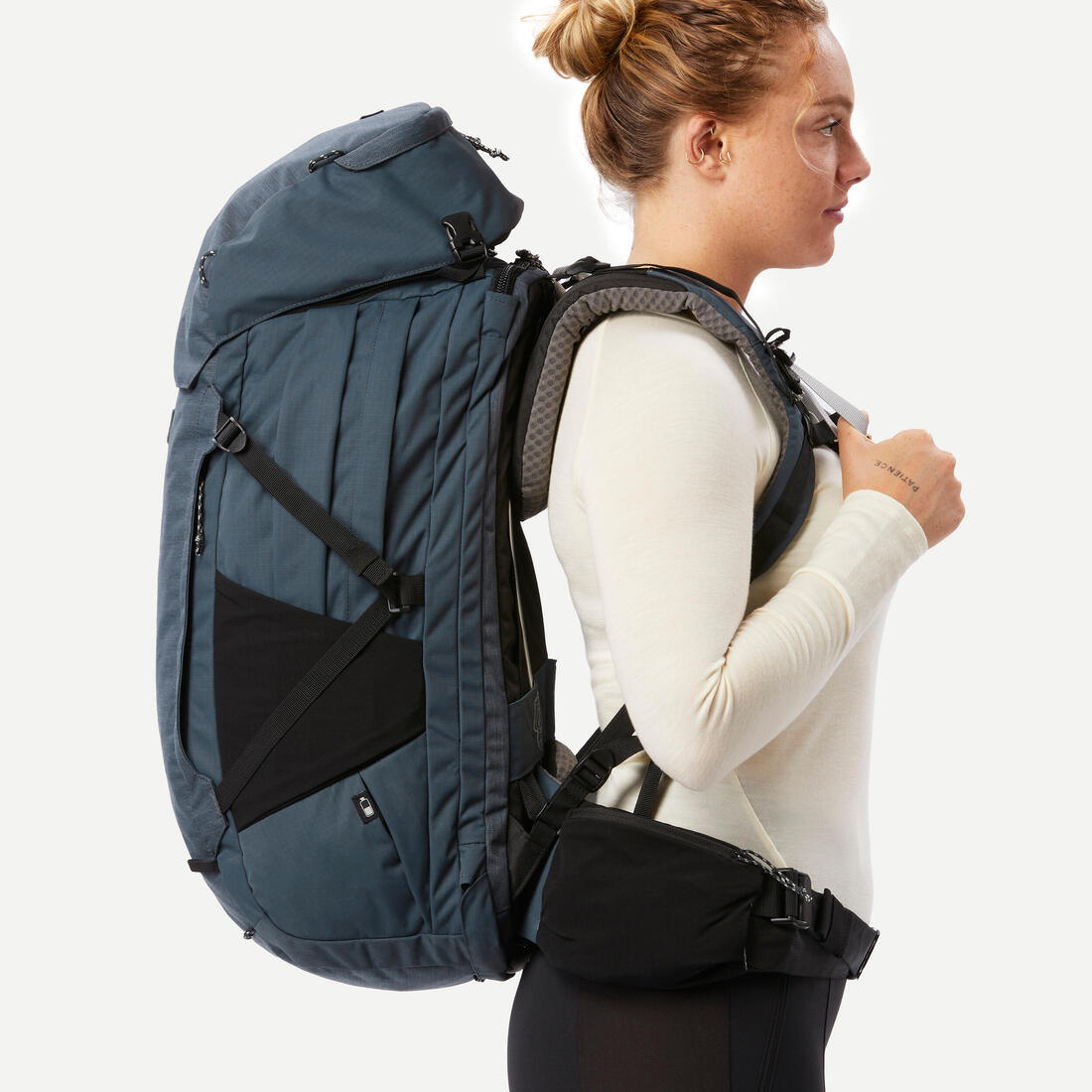 Sac a dos de voyage et trekking - ouverture valise 50+6l - travel 900 - femme