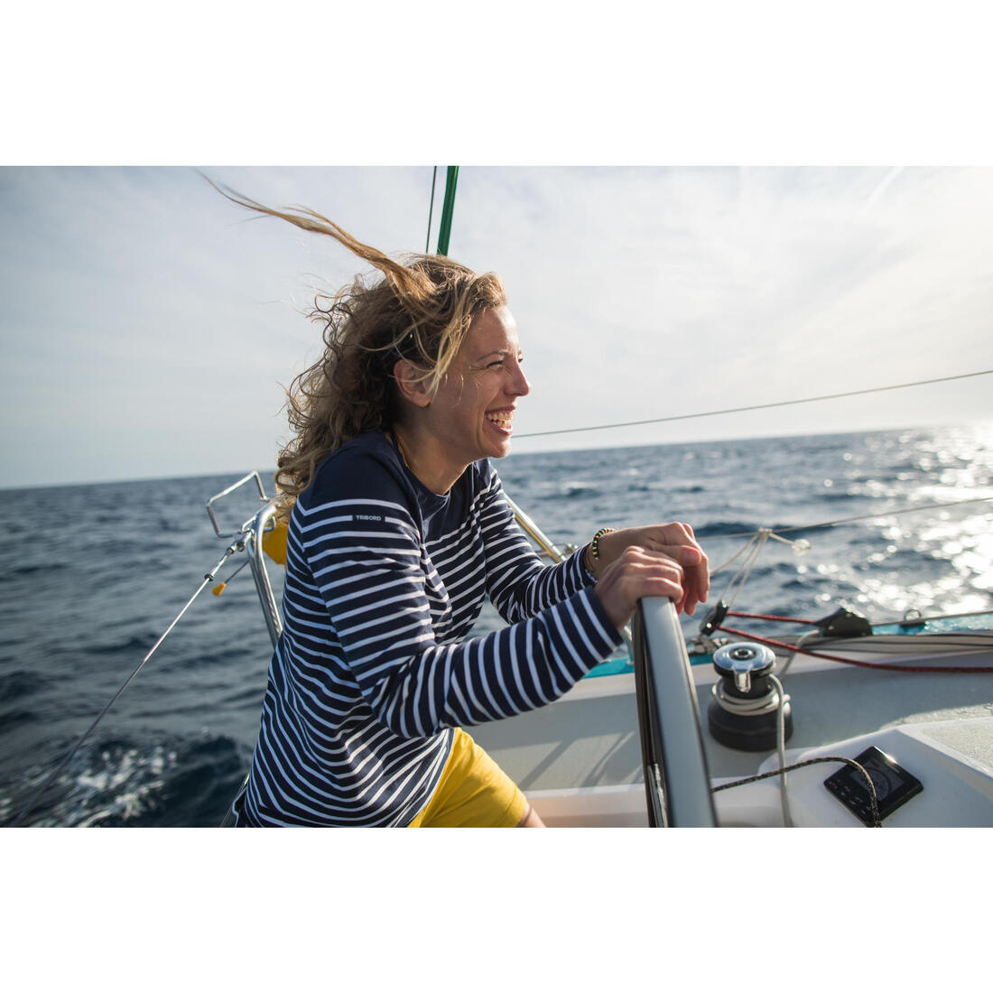 T-Shirt Manches longues - marinière de voile femme Sailing 100