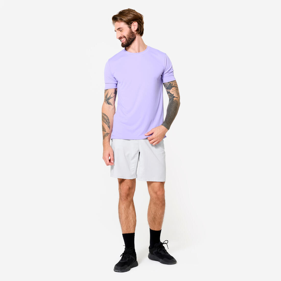 T-shirt de fitness manches courtes respirant col rond homme