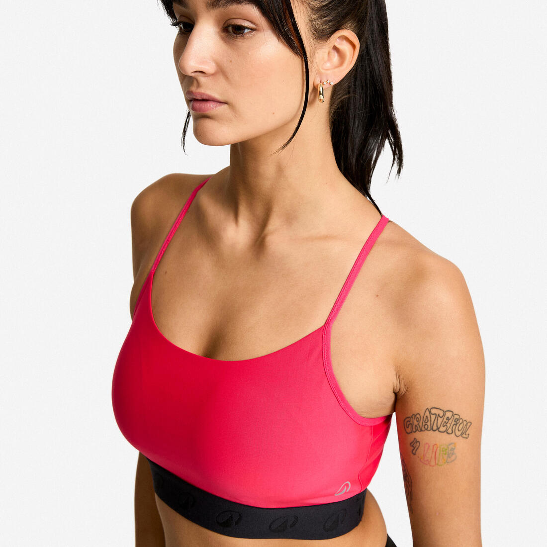 Brassière bretelles fines croisées maintien léger Femme