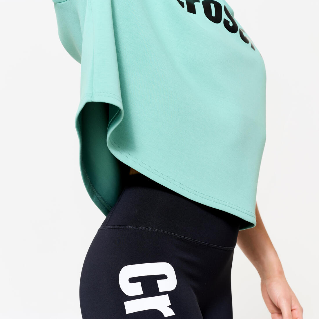 Tee shirt de crossfit® crop top femme, vert
