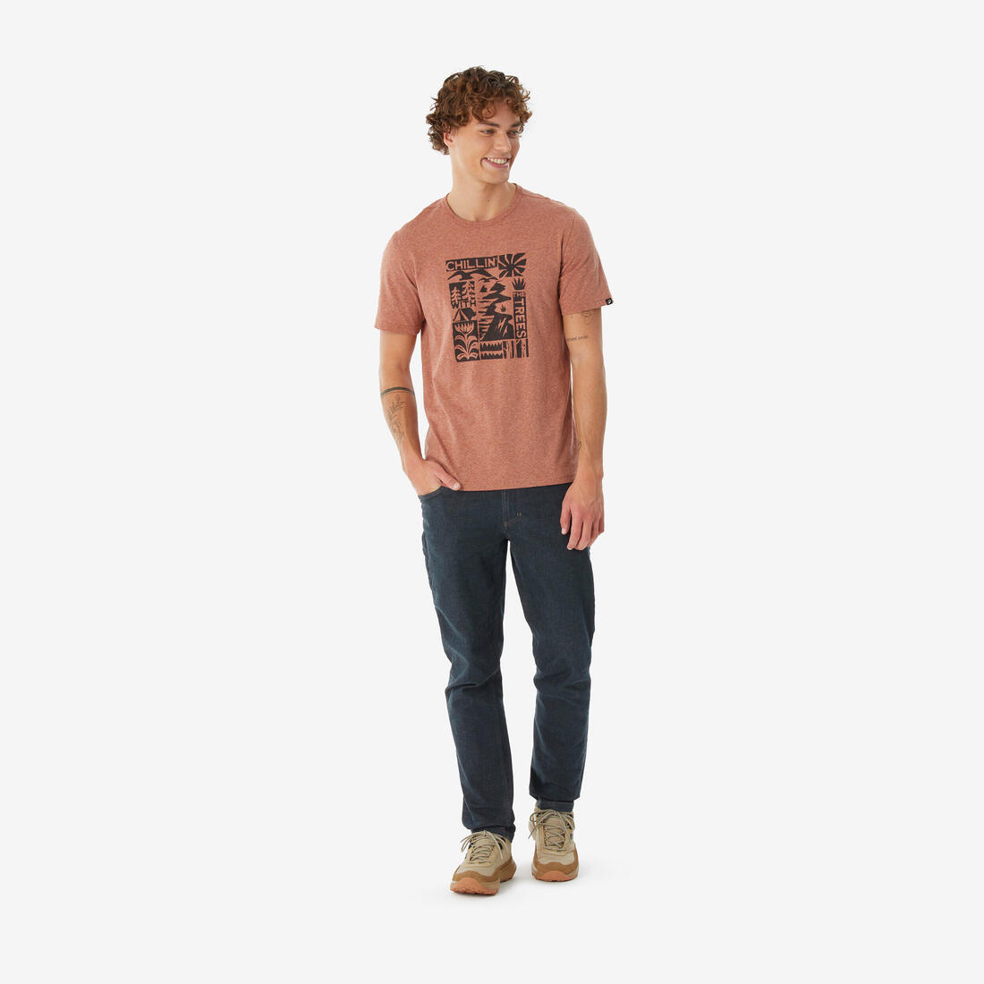 T-shirt de randonnée manches courtes homme, NH100