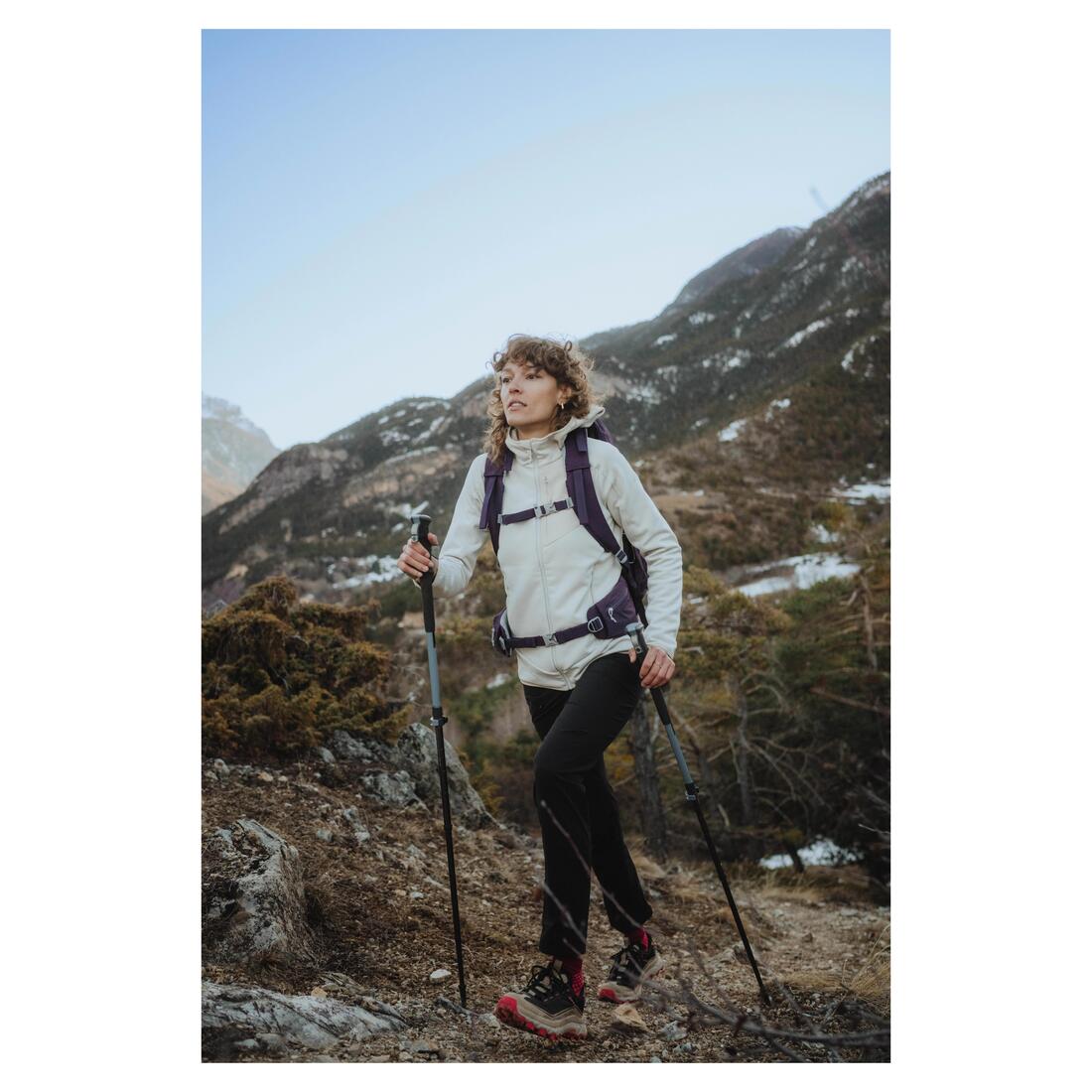 Polaire de randonnée montagne femme, MH500 full zip