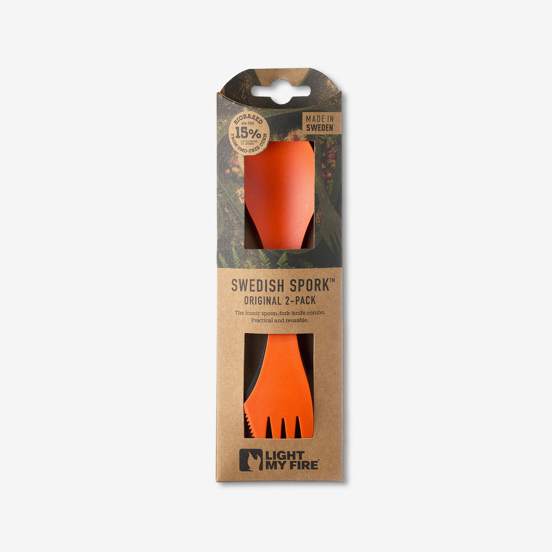 Couvert 3 en 1 de trekking, fourchette, couteau, cuillère, Spork original