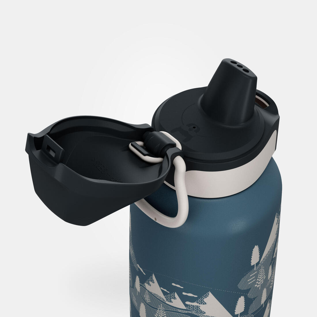Gourde inox enfant 0,6L avec bouchon instantané, composée à 75% d'acier recyclé