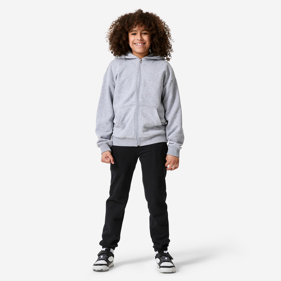 Sweat loose zippé avec capuche foncé