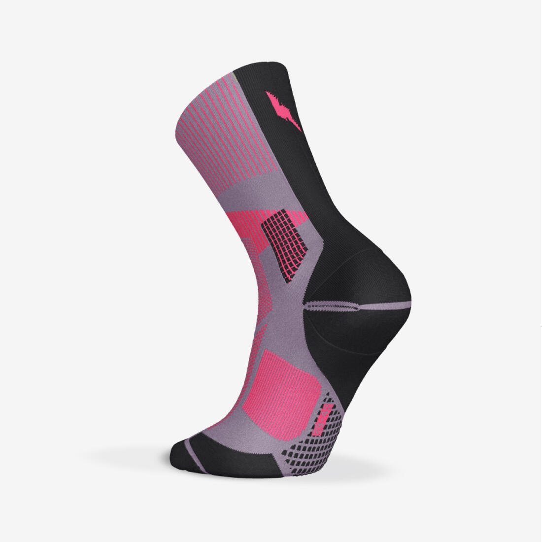 Chaussettes de running KIPRUN run900 épaisses mi-mollet oranges + graf