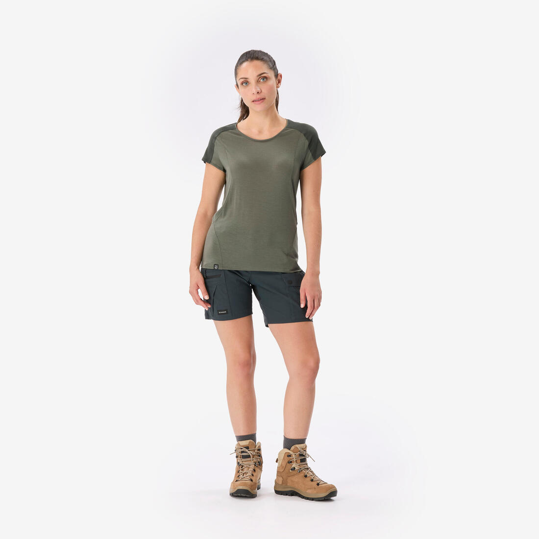 T-shirt de trek manches courtes en laine mérinos femme, Merino Resist