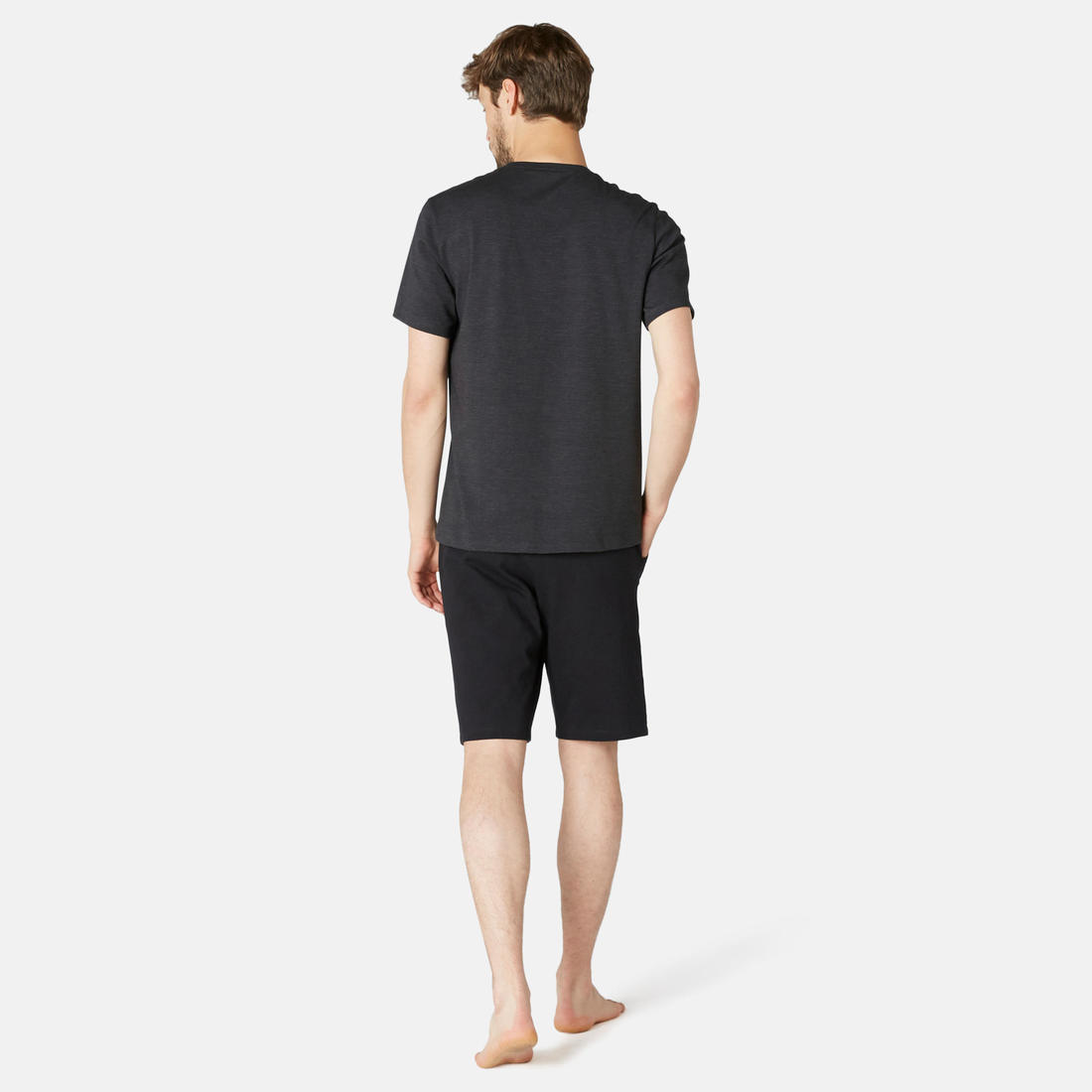 T-shirt fitness manches courtes coton extensible col rond homme rouge grenat