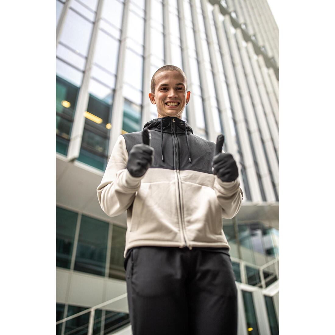 Gants de running tactiles adulte - kiprun warm 100 v2 noir