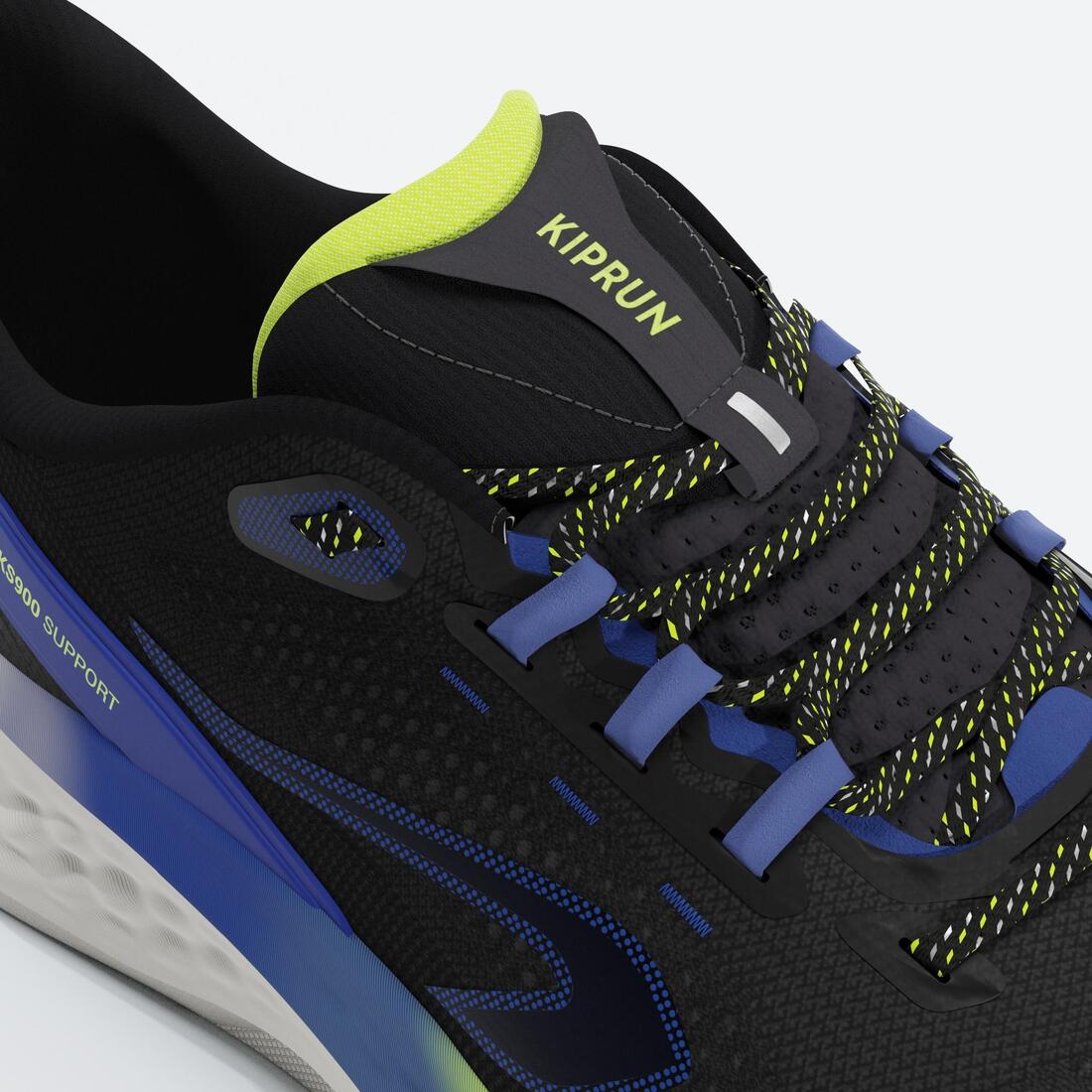 Chaussures de running route Homme - Kiprun KS900 Support, Noir bleu jaune
