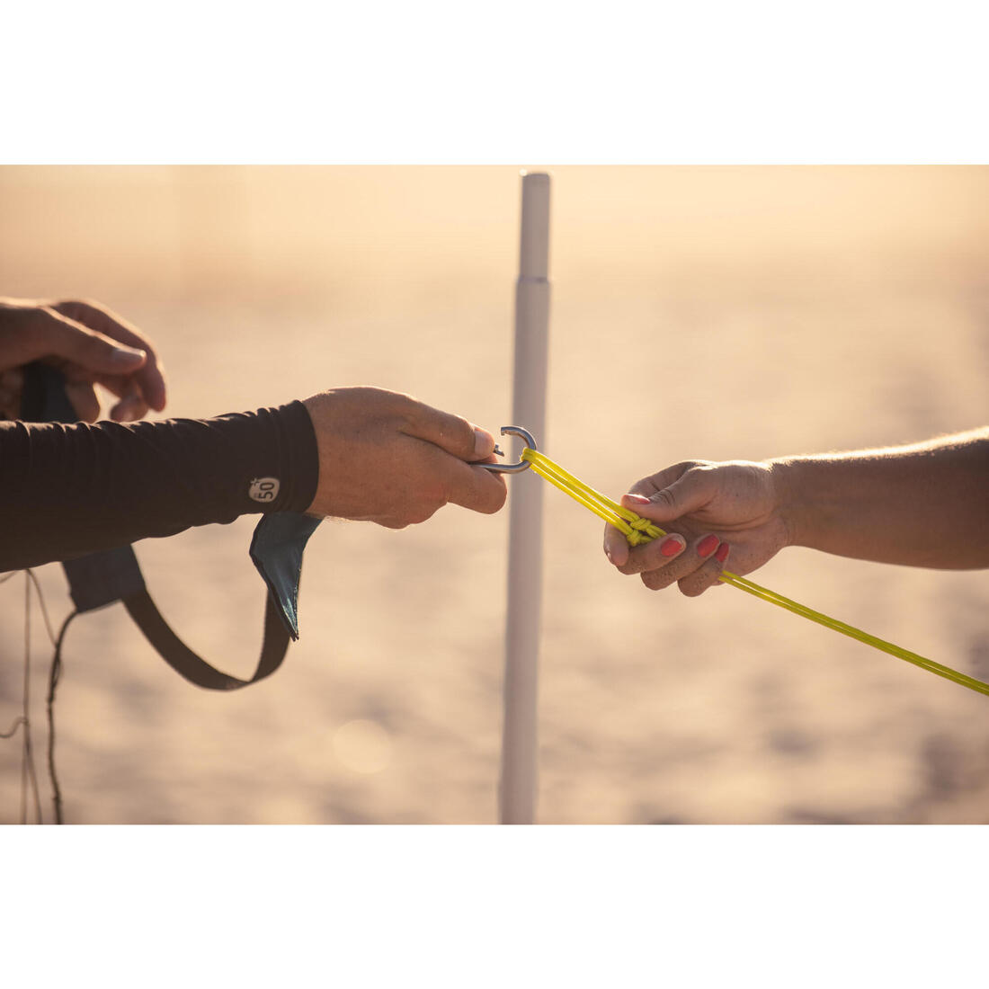 Set (filet et poteaux) de beach volley loisir bv 500 (6m) bleu