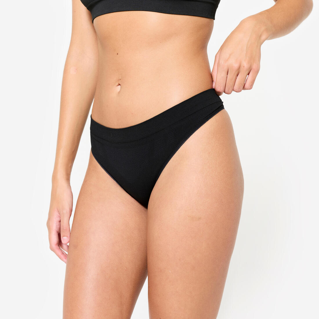 Lot de 3 culottes de sport sans couture femme, noir