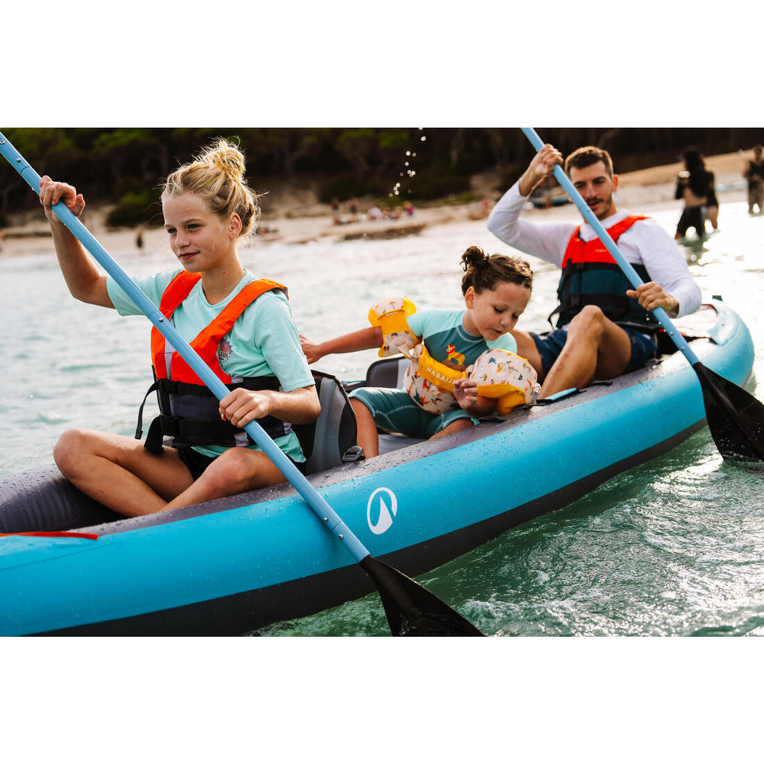 Pagaie de kayak 4P 215 cm - 100 Bleu