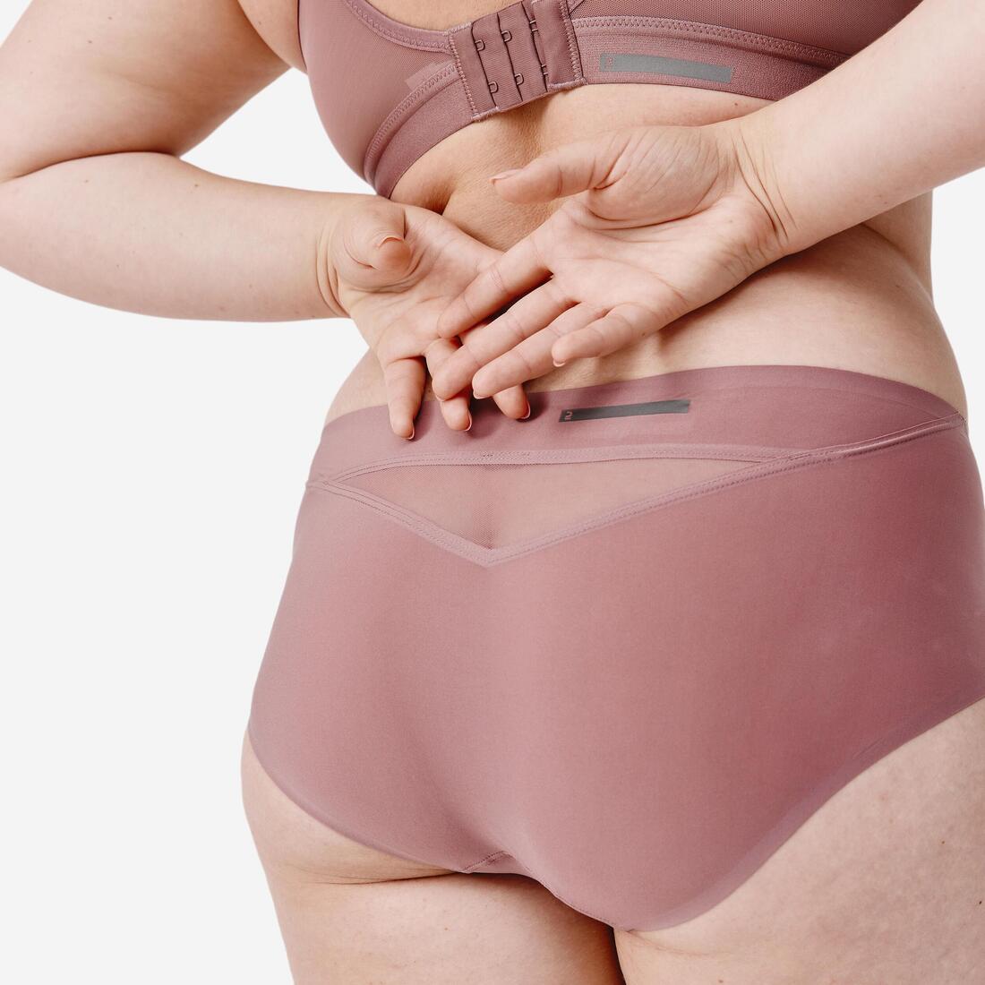 Boxer effet seonde peau Femme - Rouge acajou