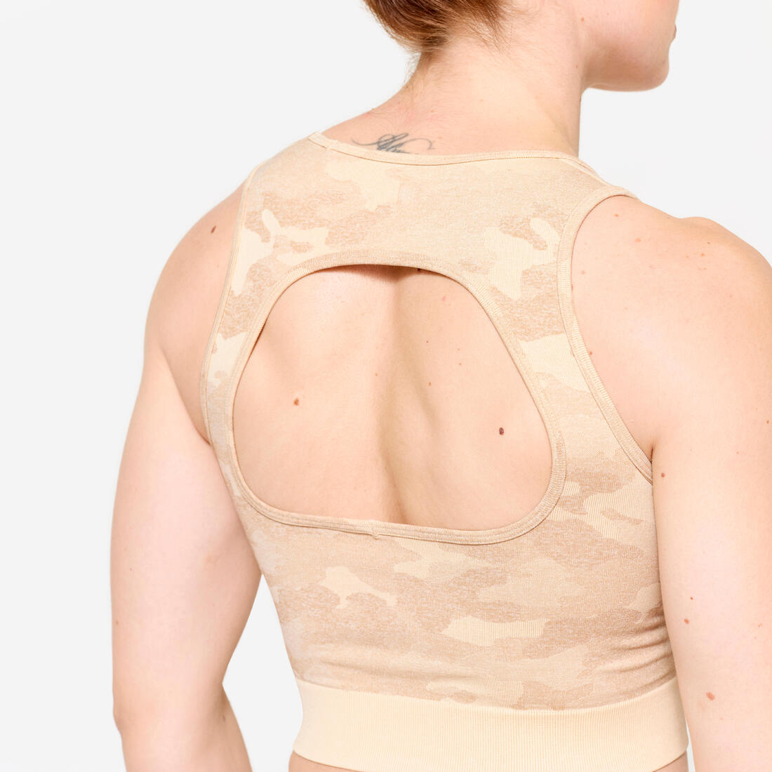 Crop top de fitness motif camo