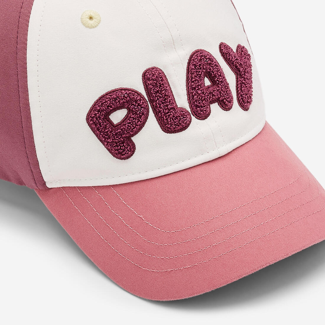 Casquette multisport ajustable bébé mixte, Rose blanc terracotta