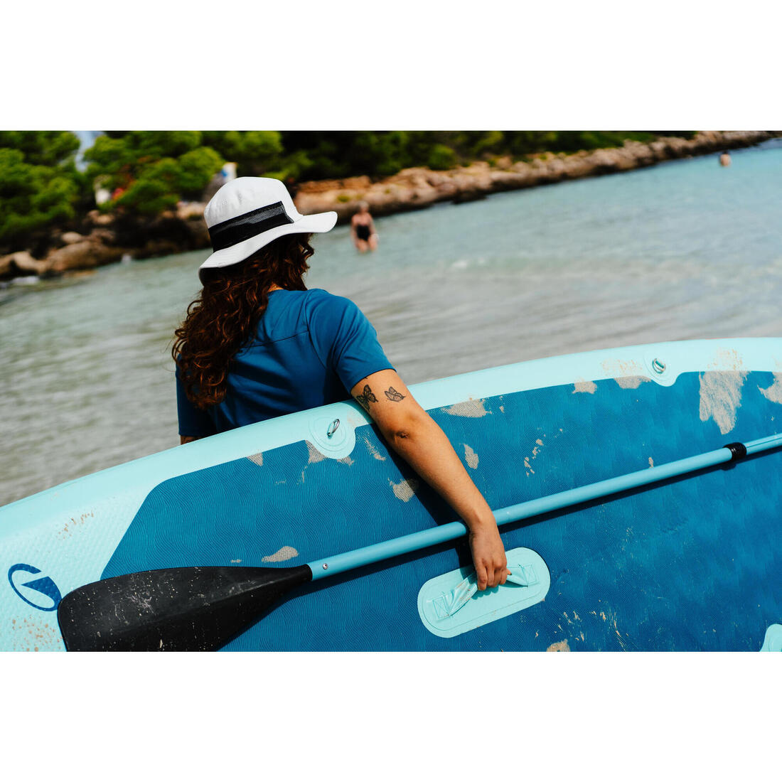 Pack Stand up paddle gonflable 10'6 ,1 ou 2 personnes (jusqu'à 130 kg)- 100 Bleu