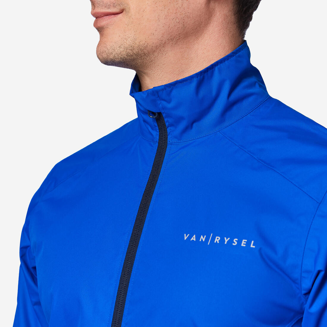 Veste vélo route manches longues coupe-pluie homme RC100 bleu indigo