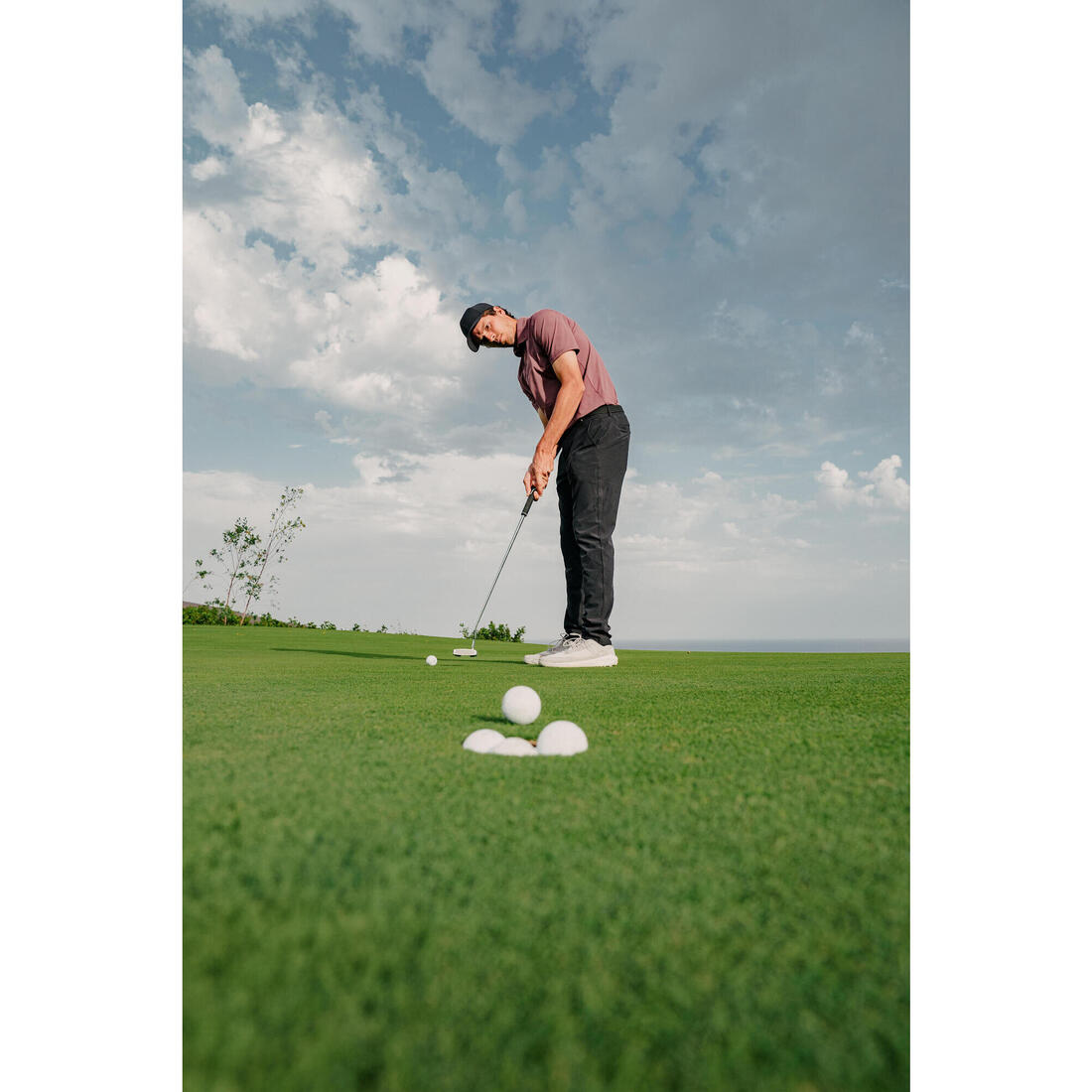 Polo de golf synthétique respirant manches courtes homme, WW900