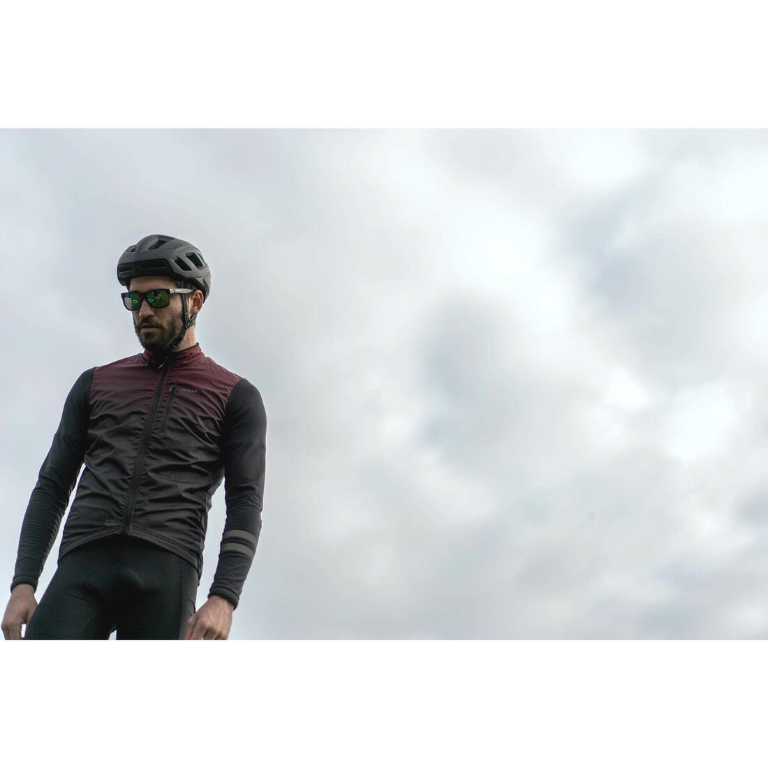 MAILLOT VELO ROUTE MANCHES LONGUES MI-SAISON HOMME - RC500 SHIELD