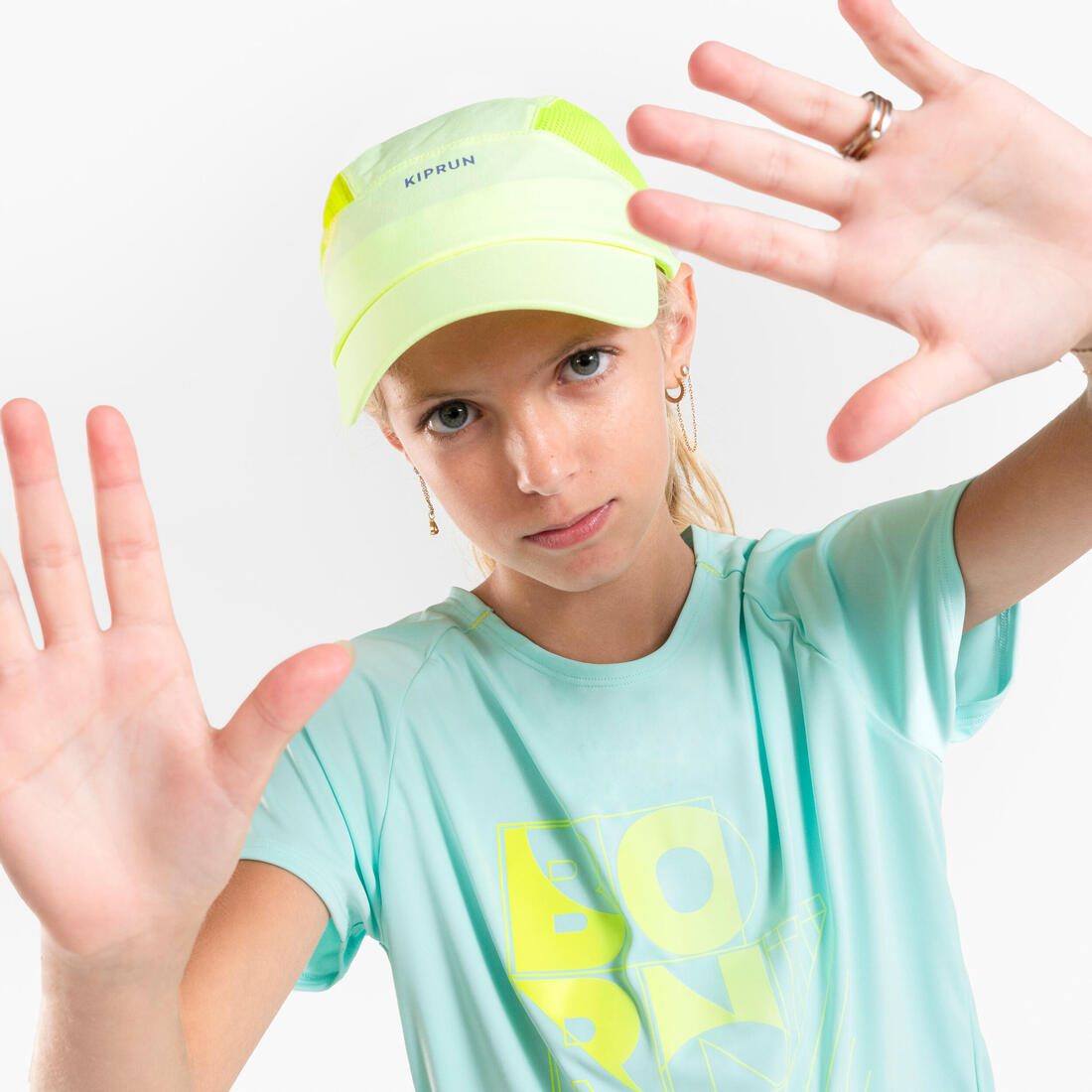 T-shirt de running respirant Fille - KIPRUN DRY+ 500 pastel