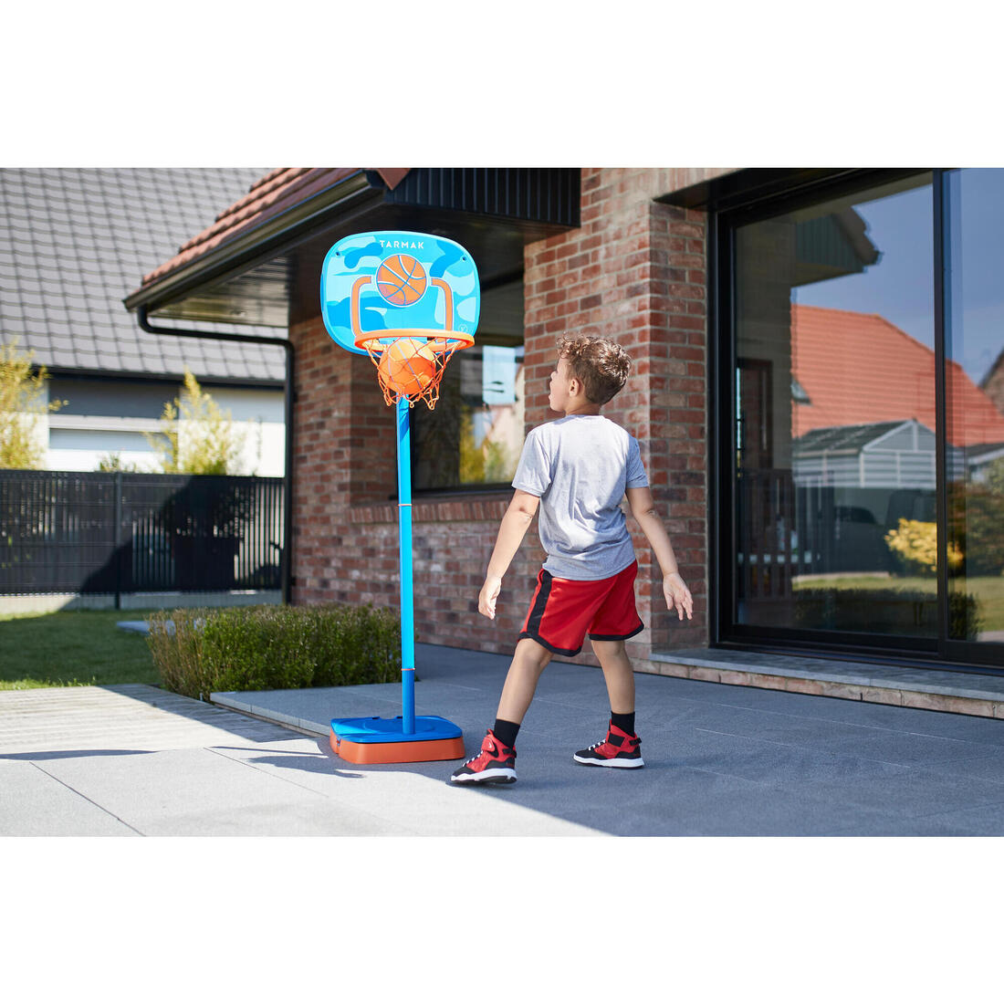 Panier de basket sur pied réglable de 0,9m à 1,2m Enfant - K100 Ball orange
