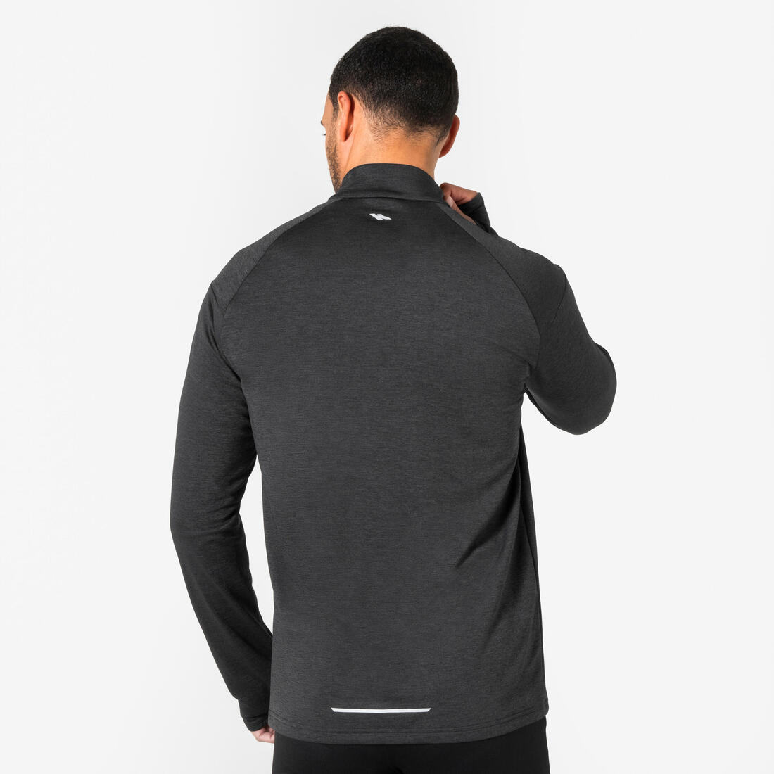 T-shirt manches longues demi zip chaud et respirant Homme, Kiprun Run 100