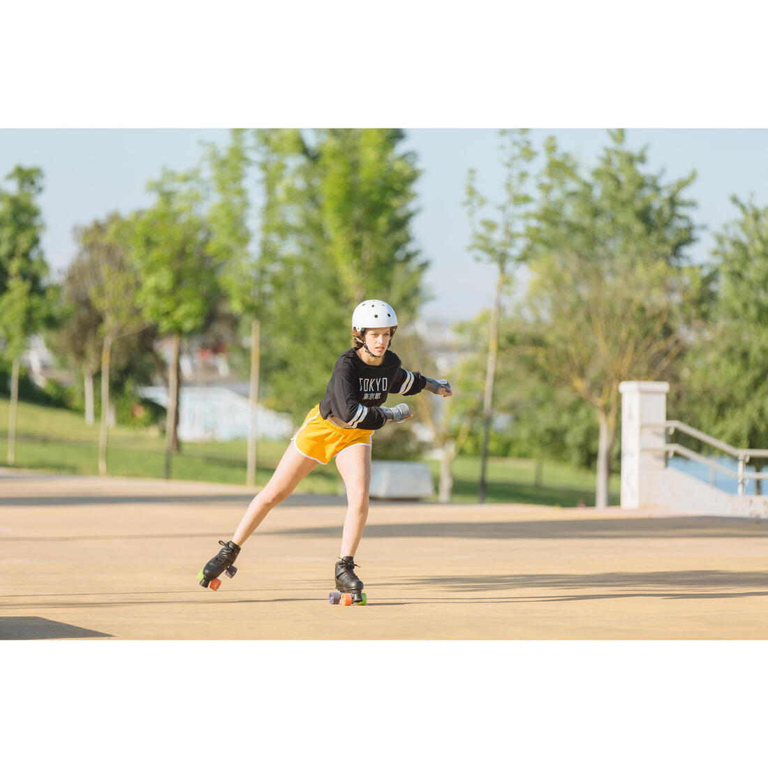 Patin à roulettes adulte Quad 100 Noir