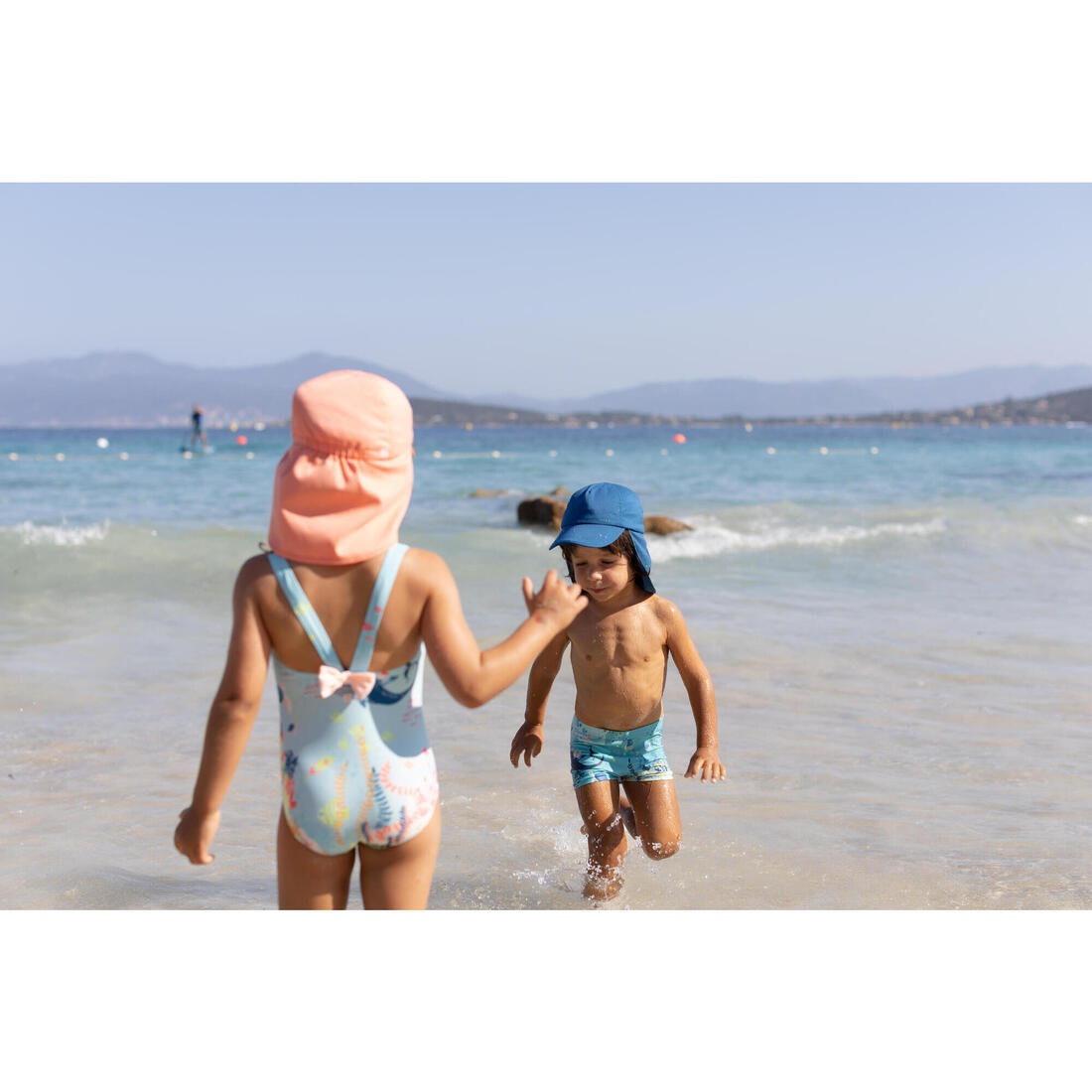 Maillot de bain 1 pièce bébé fille rose imprimé rayures