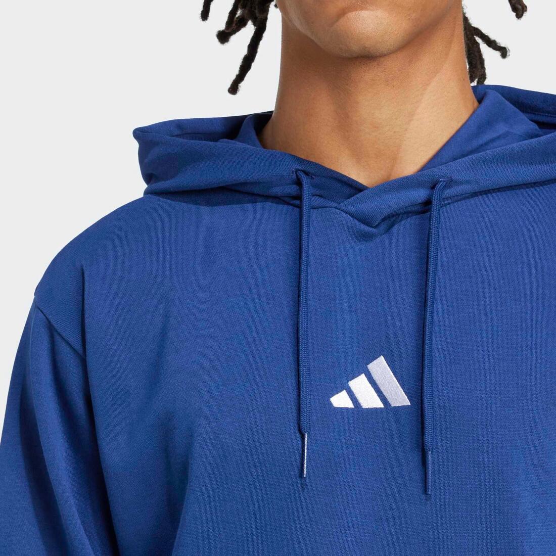Sweat à capuche en coton, bleu foncé