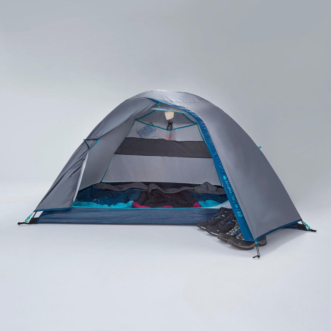 Tente de camping 3 places, MH100 gris